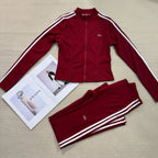 RED STRETCHY YOGO TWO PIECE SET