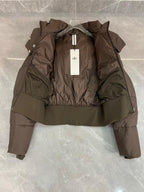 Brown Hooded Down Jacket