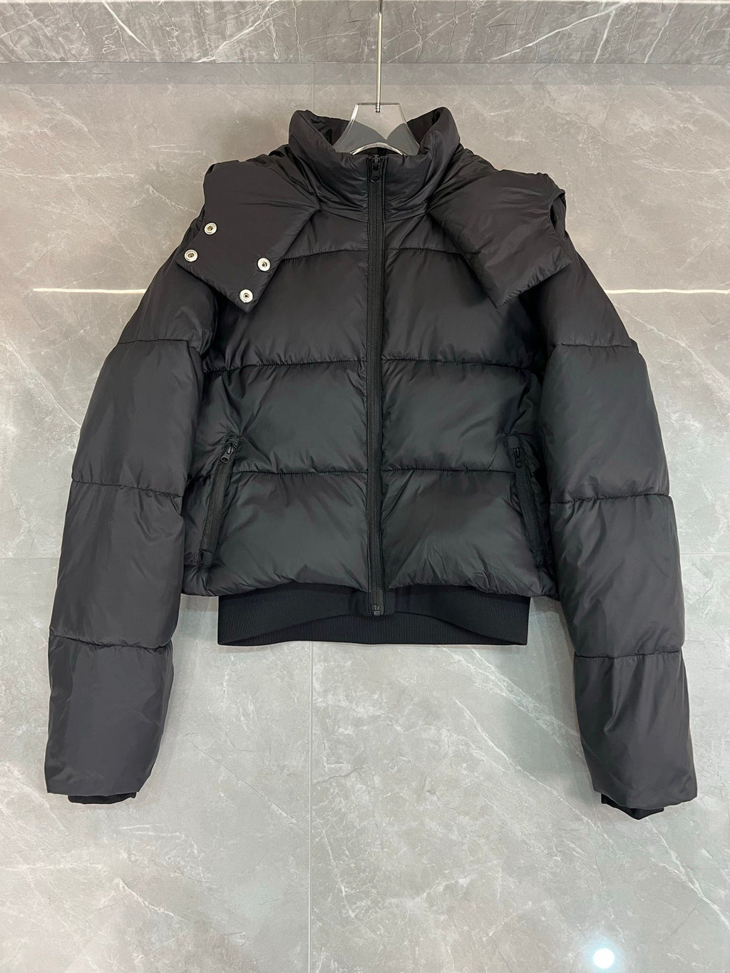 Black Hooded Down Jacket