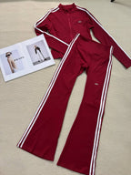RED STRETCHY YOGO TWO PIECE SET