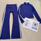 BLUE STRETCHY YOGO TWO PIECE SET