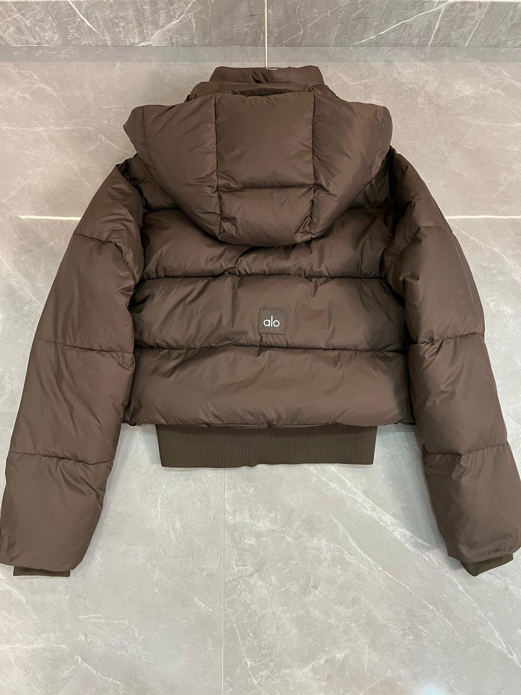 Brown Hooded Down Jacket