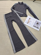 GREY STRETCHY YOGO TWO PIECE SET