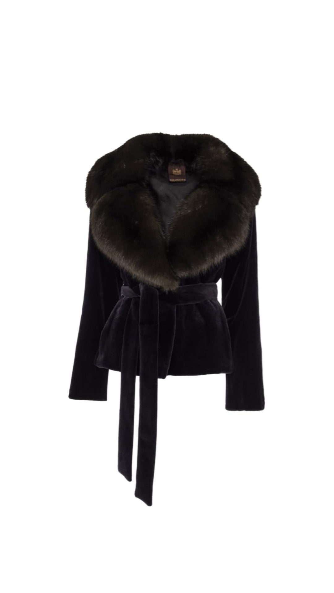 BLACK FUR COLLAR COAT