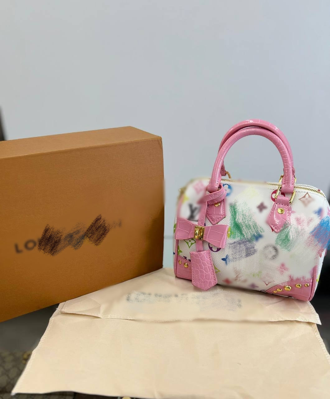 Crocodile Pink Multi Handbag