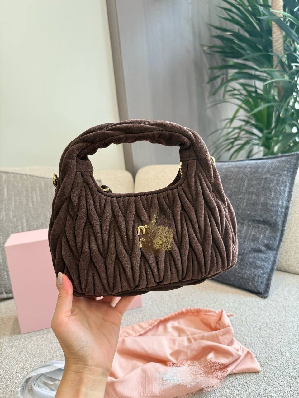 MIMI BROWN CLUTCH BAG