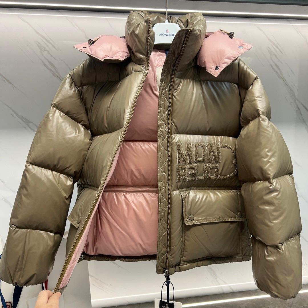 MONCLER BROWN LETTER COAT