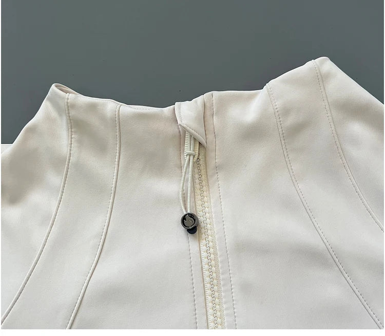 Slim-Fit Zipper Yoga Cycling Top