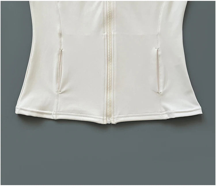 Slim-Fit Zipper Yoga Cycling Top