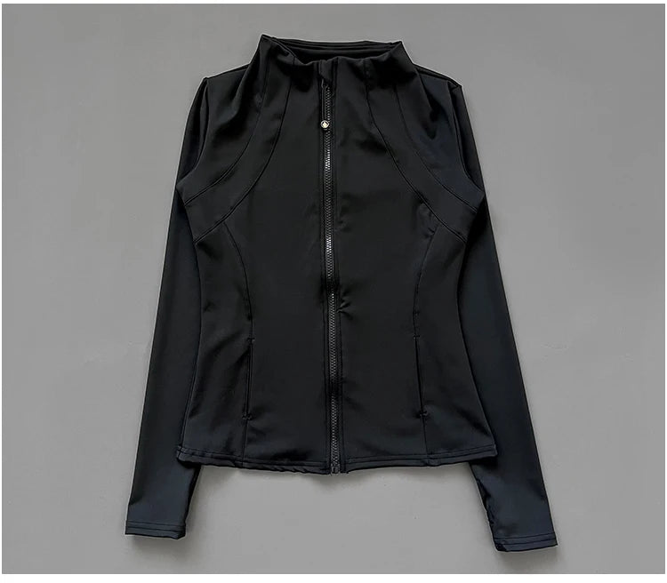 Slim-Fit Zipper Yoga Cycling Top