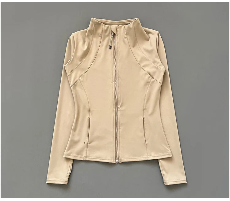 Slim-Fit Zipper Yoga Cycling Top